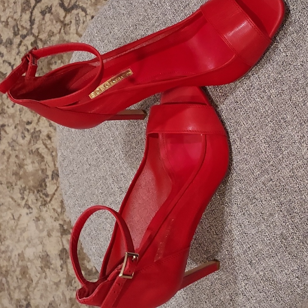 Bcbgeneration Red Ankle Strap With Mesh Fabric On… - image 1